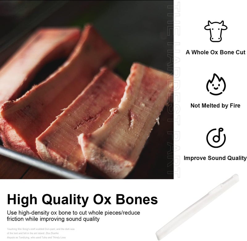 MAXCHEER 6 String Acoustic Guitar Bone Bridge Saddle and Nut Made of Real Bone with 2pcs Sandpaper(2 set Acousitc Bone Saddle and Nut) - Image 5